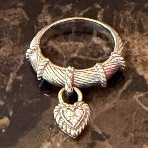 Judith Ripka Twisted Silver Heart Ring